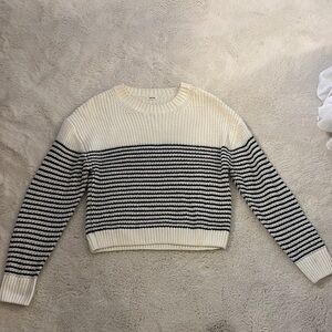 Garage Cream and Black Crew Neck Sweater